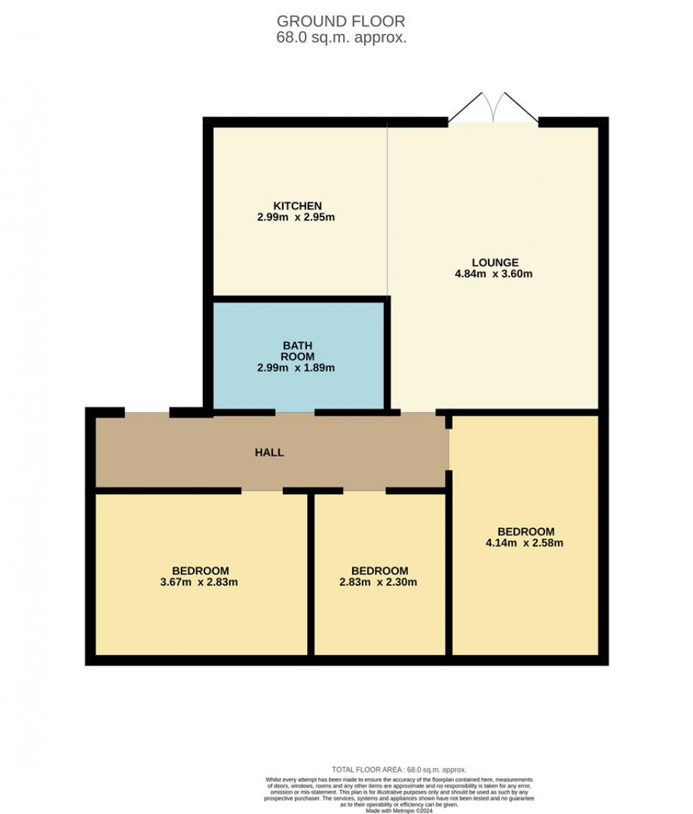 Floorplan for Restenneth Place, Lunanhead, Forfar