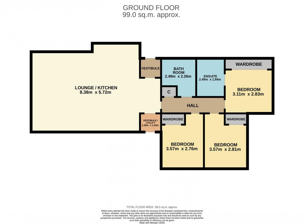 Floorplan for Westcroft Cottages, Carmyllie, Arbroath